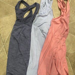 THREE Lululemon Tank Tops - Excellent used Size 6